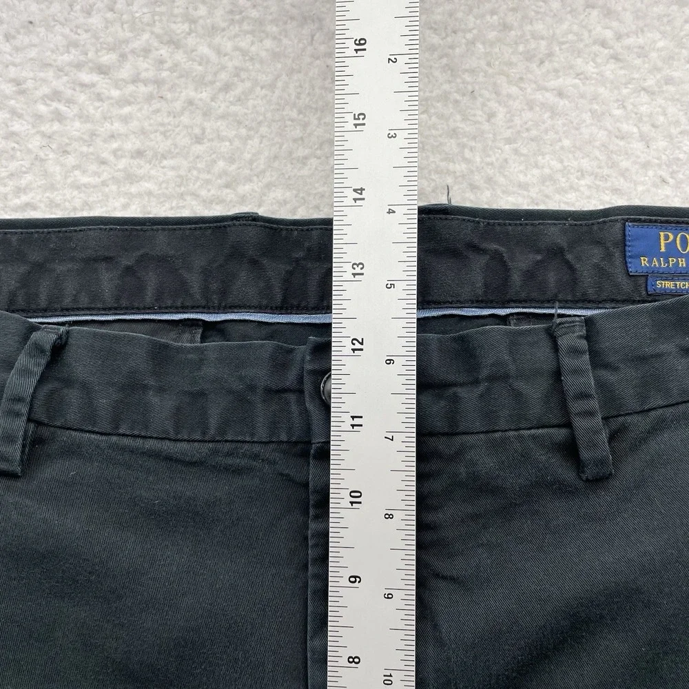 Polo Ralph‎ Lauren Chino Pants Mens 37x32 (Tag 36x32) Black Stretch Classic Fit